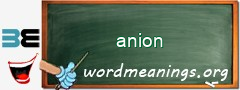 WordMeaning blackboard for anion